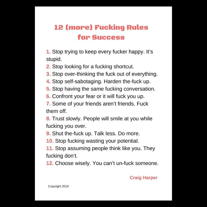 12 (More) Rules for Success